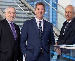 Delitto, Schneider and Shekhar in suits