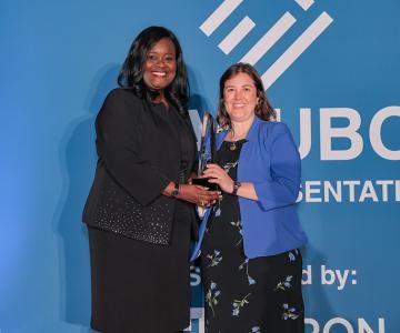 Sherrard accepts the NACUBO award