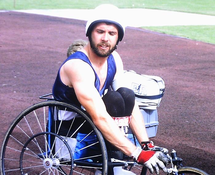 Rory Cooper before his wheelchair race at the Paralympics